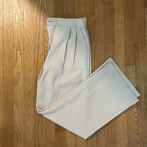 NWT Abercrombie and Fitch curve love wide leg trouser 26r light taupe color